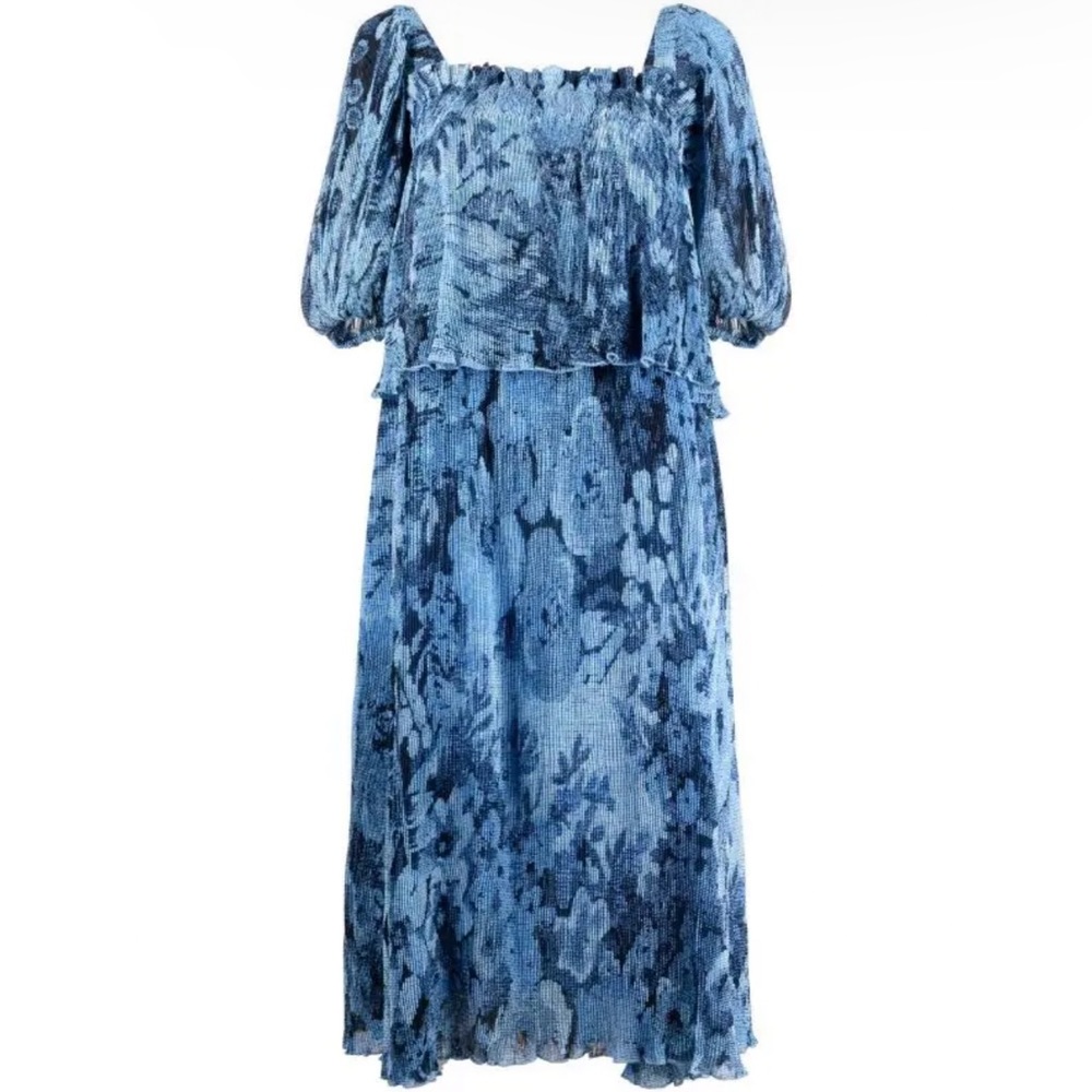 Ganni Floral-Print Tiered Dress